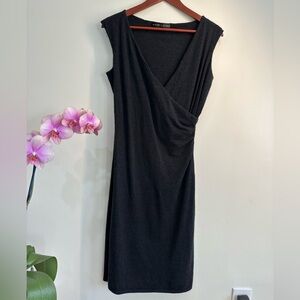 Ralph Lauren Black Label Cashmere Black Wrap Dress